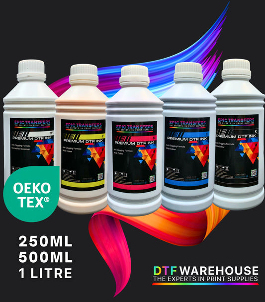 DTF Warehouse's Premium DTF CMYK + White Ink Bundle